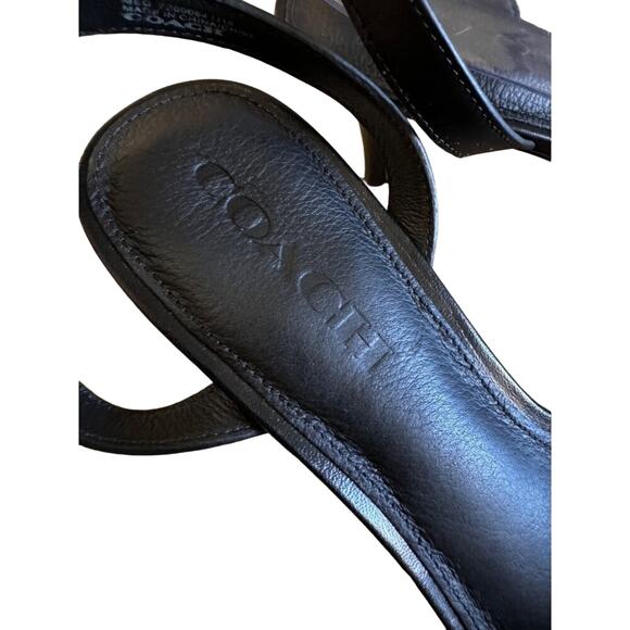 Coach Meg Matte Calf/Land Snake Heels Black-White size 8.5 kitten heel - Picture 8 of 10